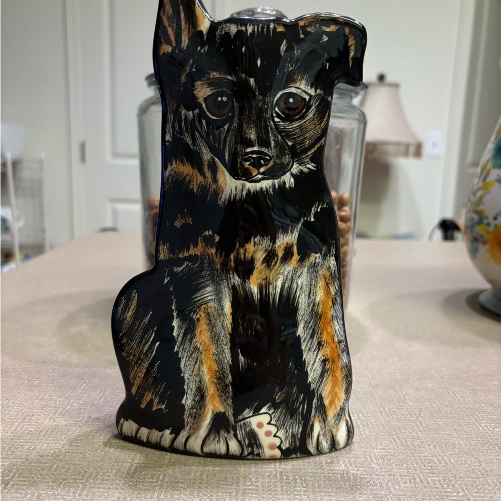Touch of Nina Black and Brown Dog Vase